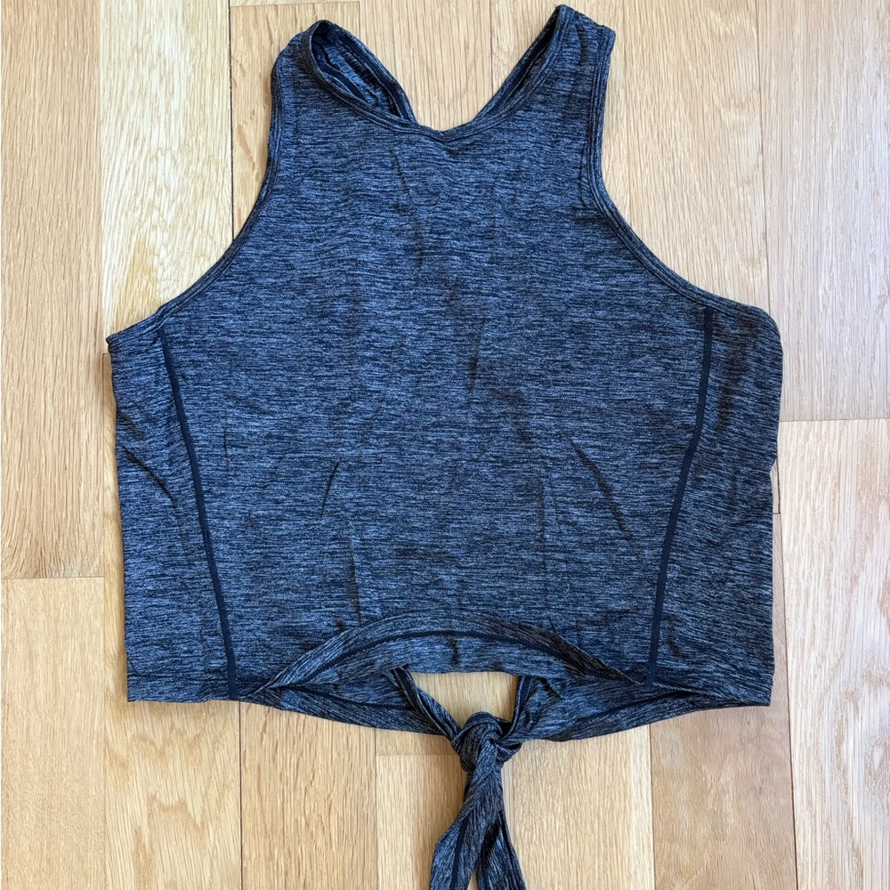 Fitness Cropped Black Tank Top Size XS